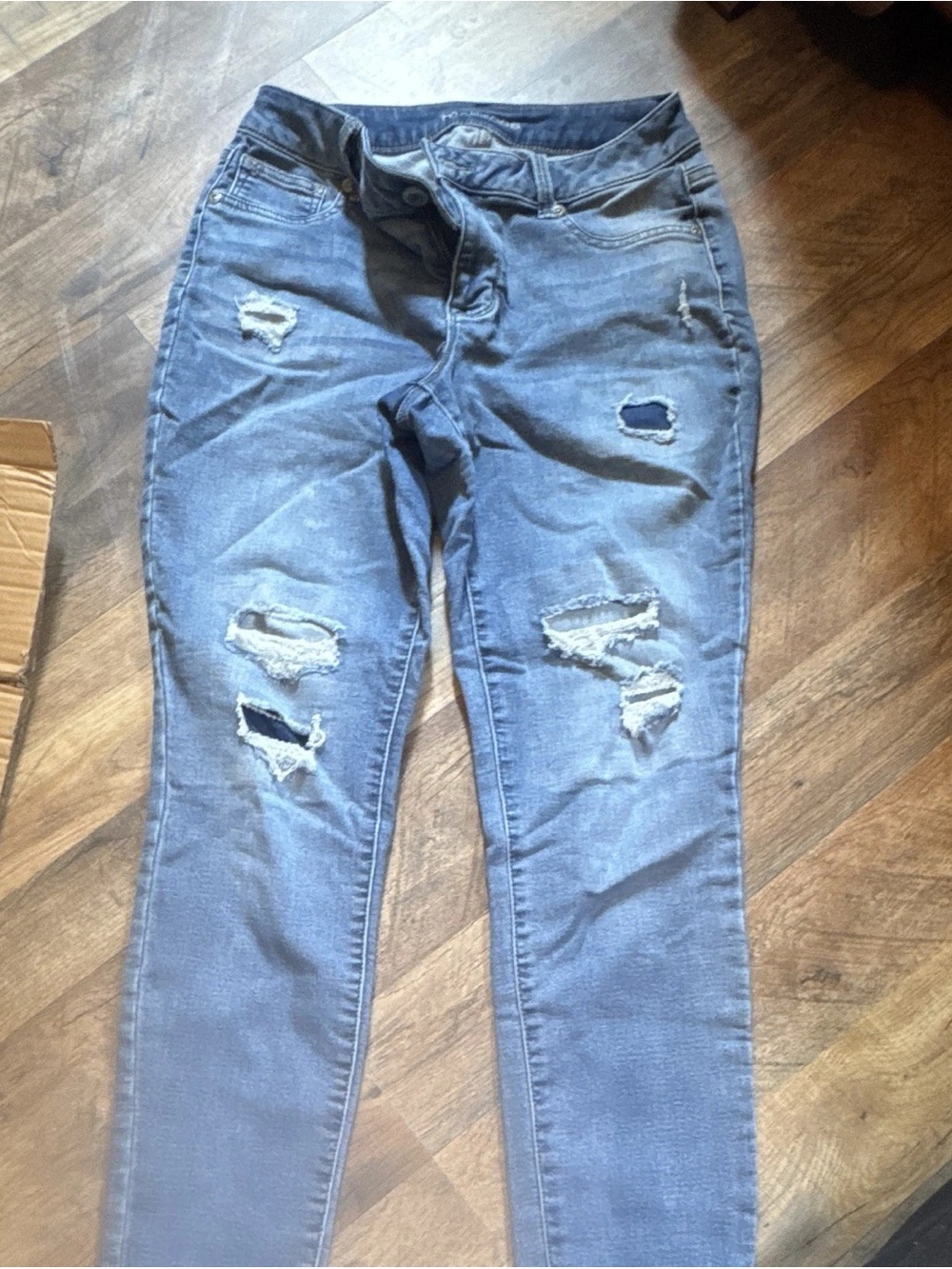 Maurices Light Blue Distressed Skinny Jeans